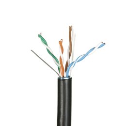 Kabel sieciowy A-LAN drut, zewnętrzny suchy, 100% miedź KIF5OUT305 (FTP; 305m; kat. 5e; kolor czarny)