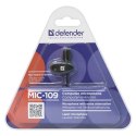 Defender, przypinany mikrofon, MIC-109, bez regulacji głośności, czarny, zestaw głośnomówiący