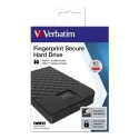 Verbatim zewnętrzny dysk twardy, Fingerprint Secure HDD, 2.5", USB 3.0 (3.2 Gen 1), 1TB, 53650, czarny, szyfrowany z czytnikiem 