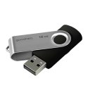 Goodram USB flash disk, USB 2.0, 16GB, UTS2, czarny, UTS2-0160K0R11, USB A, z obrotową osłoną