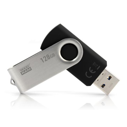 Goodram USB flash disk, USB 3.0, 128GB, UTS3, czarny, UTS3-1280K0R11, USB A, z obrotową osłoną