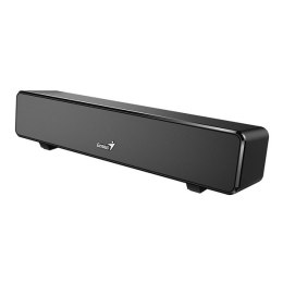 Genius Soundbar 100, 2.0, 6W, czarny, regulacja głośności, stołowy, 3,5 mm jack (USB), 110Hz-20kHz