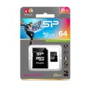 Karta pamięci Silicon Power microSDXC Elite 64GB CL10 UHS-1 (U1) + ADAPTER microSD-SD (SP064GBSTXBU1V10SP)