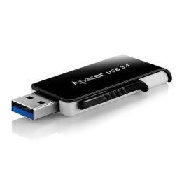 Apacer USB flash disk, USB 3.0, 128GB, AH350, czarny, AP128GAH350B-1, USB A, z wysuwanym złączem